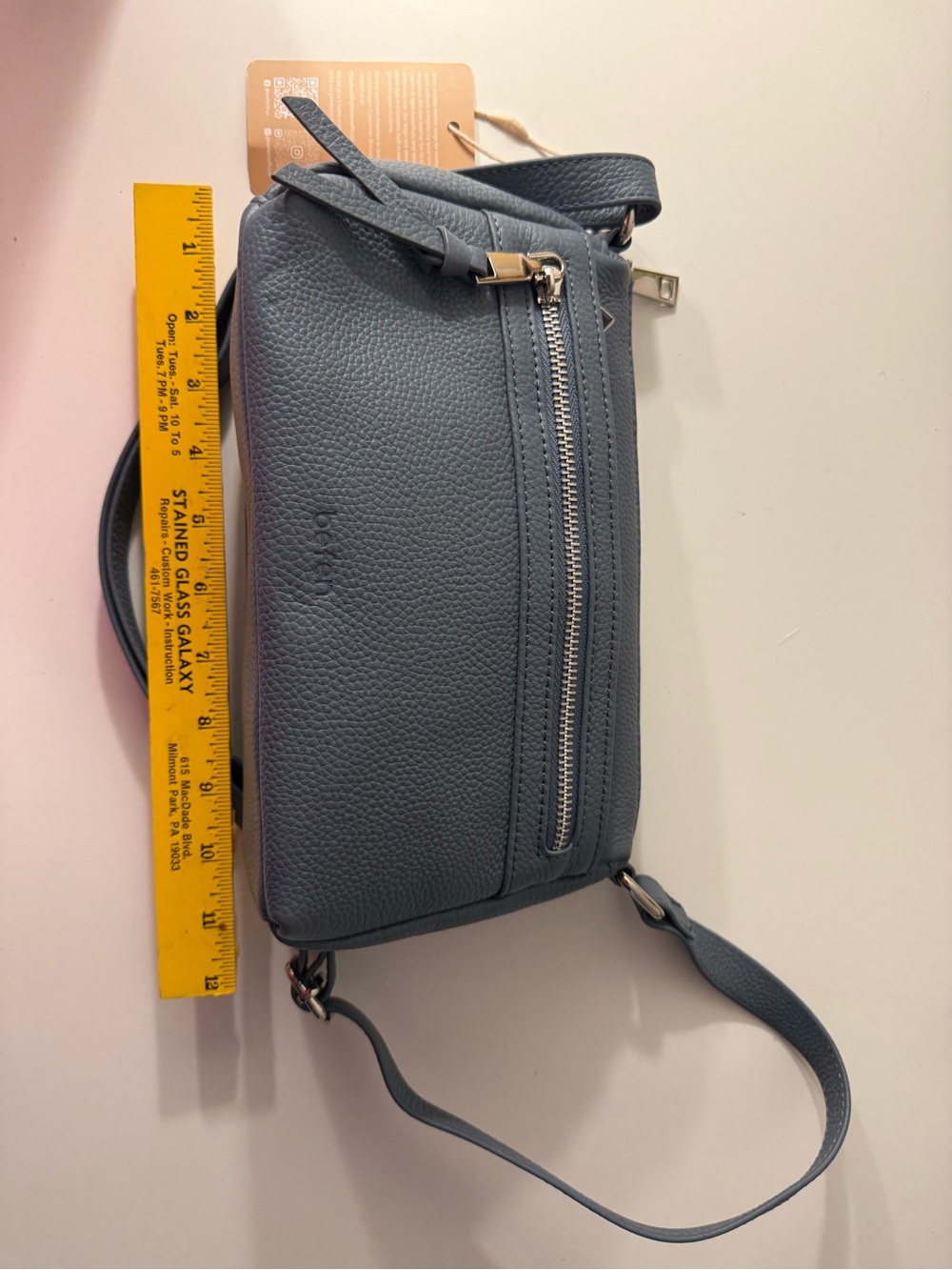 Women's Pebbled Leather Crossbody Bag - Slate Blue